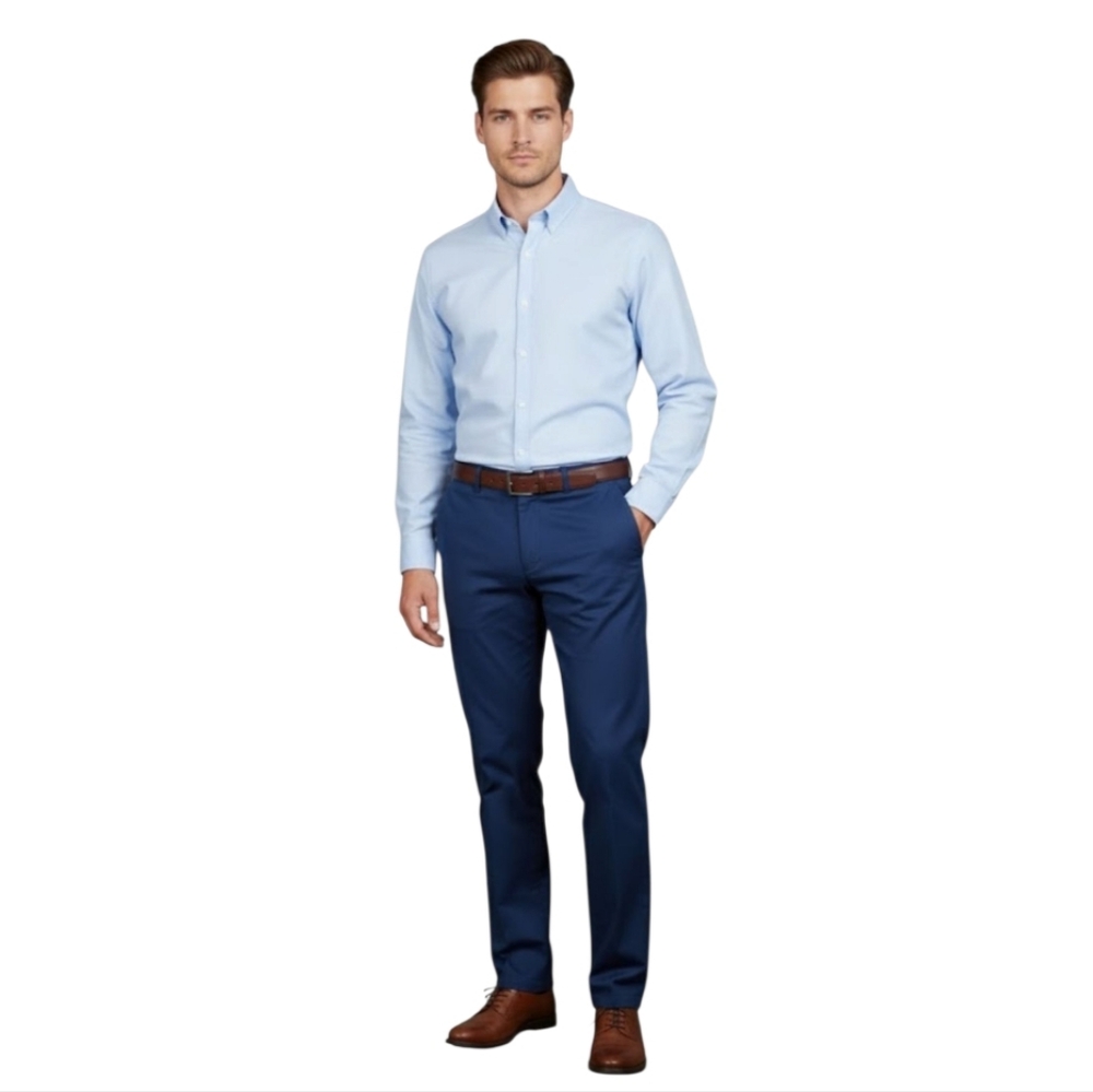 NWT Van Heusen Never tuck Slim Fit Straight Blue Pants 33x29‎